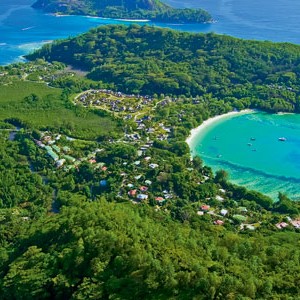 Constance Ephelia Seychelles aerial view of the island