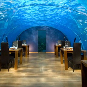 conrad hilton rangali island ithuu restaurant underwater