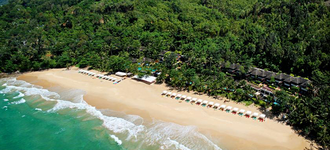 Luxury Holidays Phuket - Andaman White Beach - Aerial View