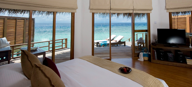 Kuramathi island - Maldives - water villa interior