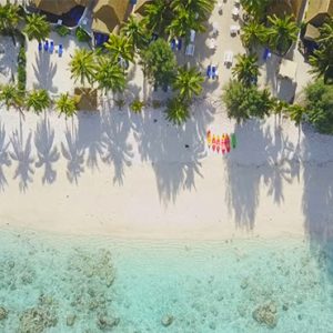 Beach Aerial View Crown Beach & Spa Resort Rarotonga Cook Island Holidays