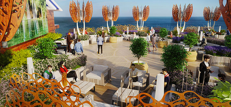 rooftop garden - celebrity edge - luxury celebrity cruise holidays