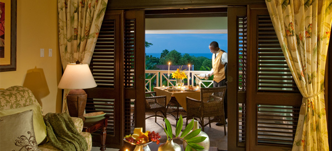 Al Fresco On The Balcony Butler Village Honeymoon Oceanview One Bedroom Poolside Villa Suite Sandals Ochio Rios Jamaica