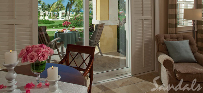 luxury Bahamas holiday Packages Sandals Emerald Bay Beach House Oceanview Walkout Club Level Junior Suite WOJ 2