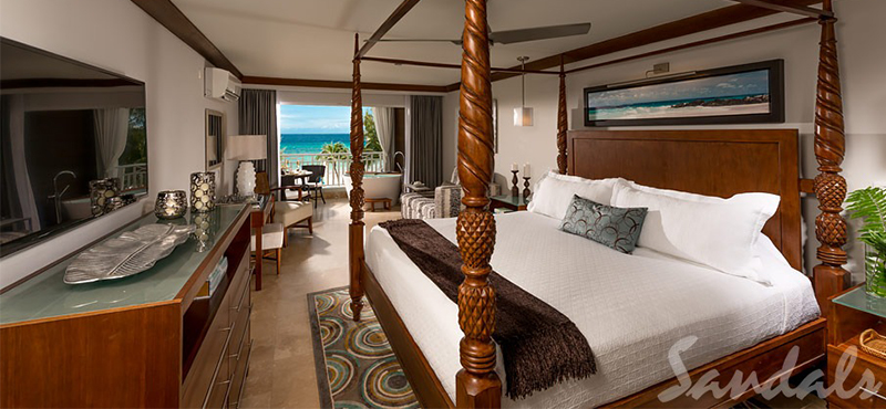 luxury Barbados holiday Packages Sandals Barbados Beachfront Club Level Suite With Balcony Tranquility Soaking Tub