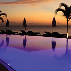 Buccament Bay - pool sunset2