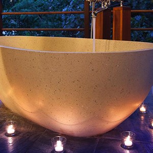 Enchanted Island Resort - Seychelles Luxury holiday - night time bath