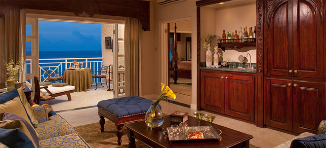 LIVING ROOM Sandals Ochio Rios Jamaica Riviera Honeymoon Beachfront One Bedroom Butler Suite