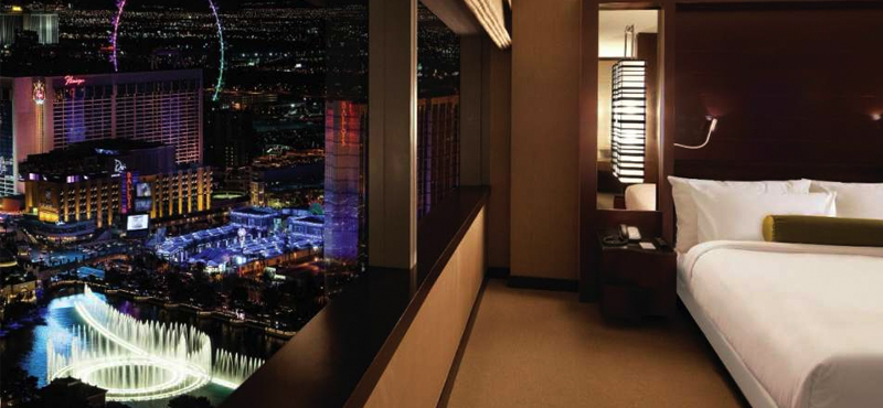 luxury Las Vegas holiday Packages Vdara Hotel And Spa Studio Fountain View Club Lounge Suite