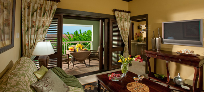 Living Room Butler Village Honeymoon Poolside One Bedroom Villa Suite Sandals Ochio Rios Jamaica