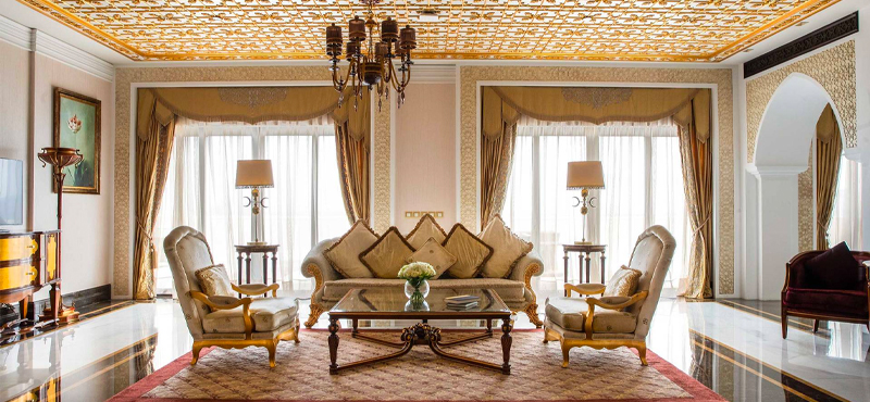 Luxury Dubai Holiday Packages Jumeirah Zabeel Saray Grand Imperial Suite Living Room