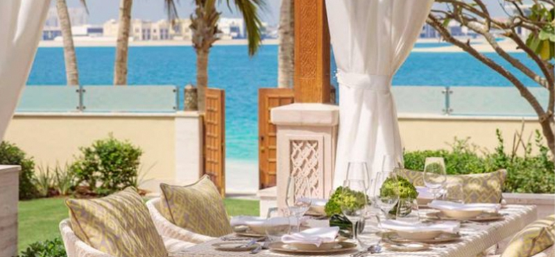 Luxury Dubai Holiday Packages One&Only The Palm Two Bedroom Beachfront Villa Dining Outdoor
