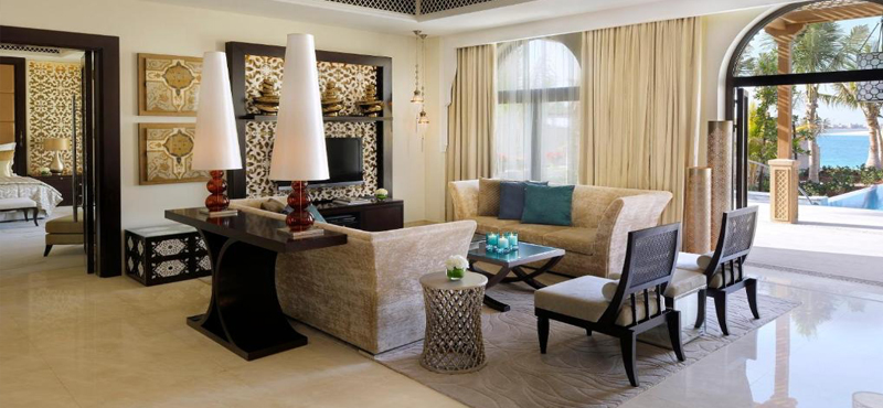 Luxury Dubai Holiday Packages One&Only The Palm Two Bedroom Beachfront Villa Lounge