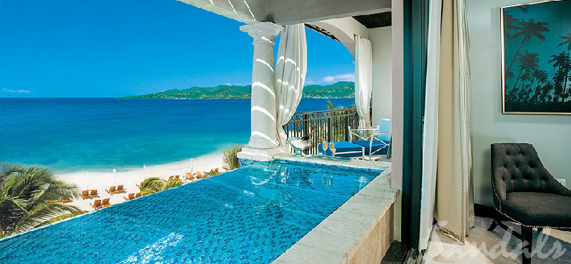 Luxury Grenada Holiday Packages Sandals Grenada Italian Oceanview PH. 1 Br. SkyPool Butler Suite W Balcony Tranquility Soaking Tub2