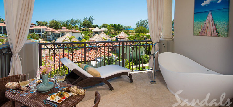 Luxury Grenada Holiday Packages Sandals Grenada South Seas Honeymoon Poolside Hideaway Junior Suite With Balcony Tranquility Soaking Tub2