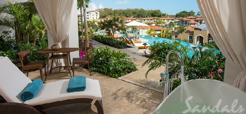 Luxury Grenada Holiday Packages Sandals Grenada South Seas Honeymoon Poolside Hideaway Walkout Junior Suite With Patio Tranquility Soaking Tub2