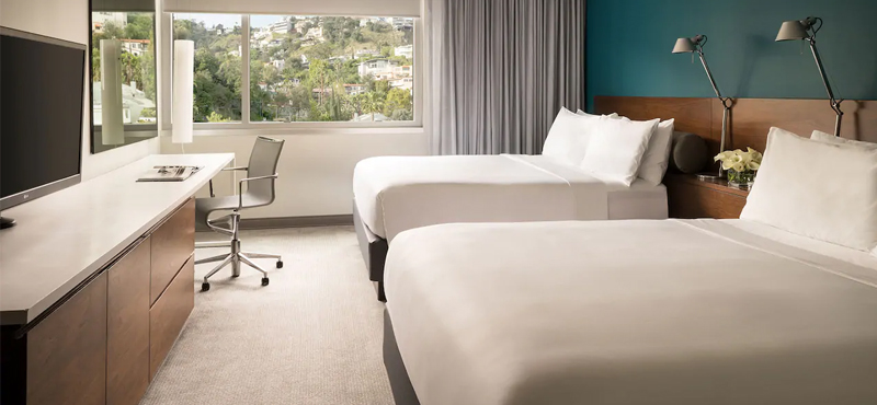 Luxury Los Angeles Holiday Packages Andaz West Hollywood 2 Queen Beds ADA Shower