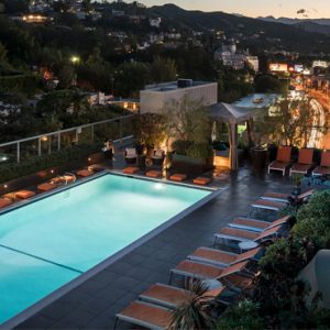 Luxury Los Angeles Holiday Packages Andaz West Hollywood Pool At Night