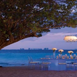 Luxury Mexico Holiday Packages Dreams Sands Cancun Resort And Spa Beach Wedding Dinner Reception Under The Tree