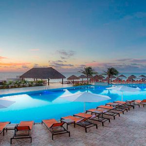 Luxury Mexico Holiday Packages Moon Palace Cancun Mexico Weddings Pool At Sunset