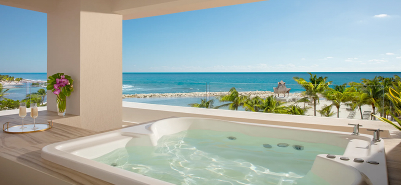 Luxury Mexico Holiday Packages Dreams Aventuras Riviera Maya Honeymoon Hot Tub Ocean View1
