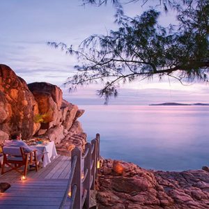Luxury Seychelle Holiday Packages Constance Lemuria Nest Dinner On The Rocks