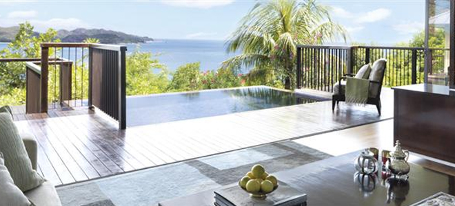 Luxury Seychelles Holiday Packages Raffles Seychelles One Bedroom Panoramic View Villa Living Area 2
