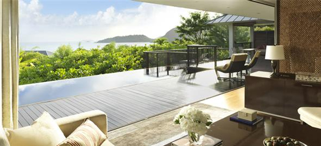 Luxury Seychelles Holiday Packages Raffles Seychelles Two Bedroom Ocean View Villa Living Area