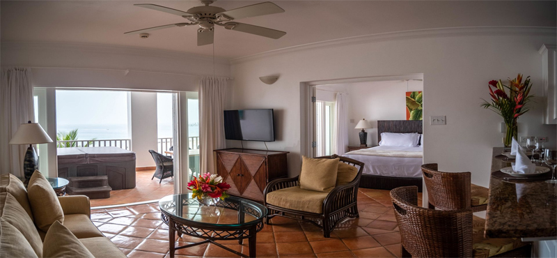 Luxury St Lucia Holiday Packages Windjammer Landing Villa Beach Resort Two Bedroom Oceanfront Suite Living Room 2