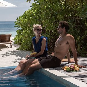 luxury Maldives holiday Packages Huvafen Fushi Maldives Deluxe Beach Bungalow With Pool