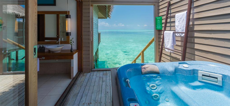 luxury Maldives holiday Packages Meeru Island Resort Jacuzzi Water Villa