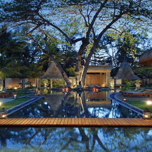 luxury Mauritius holiday Packages Shandrani Beachcomber Resort & Spa Spa Exterior At Night