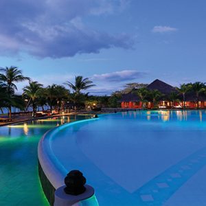 luxury Mauritius holiday Packages Dinarobin Beachcomber Golf Resort & Spa Pool At Night