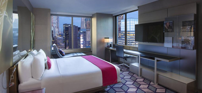 New York Honeymoon Packages W Times Square New York Cool Corner Room 1 King Hudson River View 4