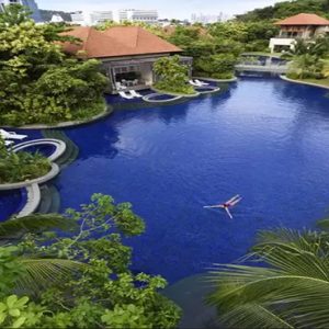 Singapore Honeymoon Packages Resorts World Sentosa, Beach Villas Aerial View Of Pool