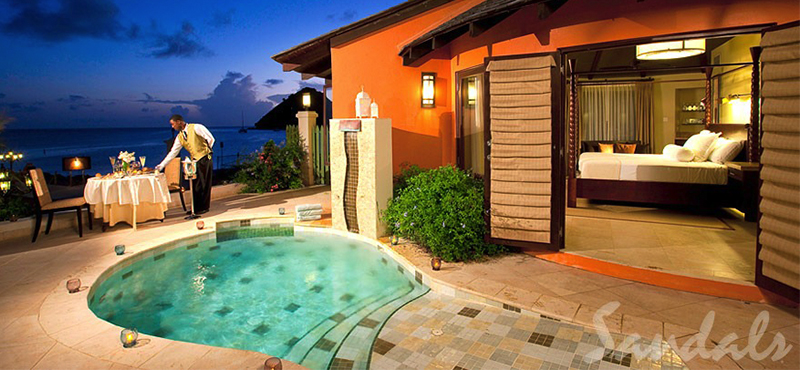 luxury St Lucia holiday Packages Sandals Grande St Lucian Resort Beachfront Grande Rondoval Butler Suite With Private Pool Sanctuary