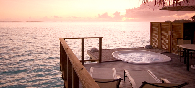 conrad maldives - deluxe water villa terrace