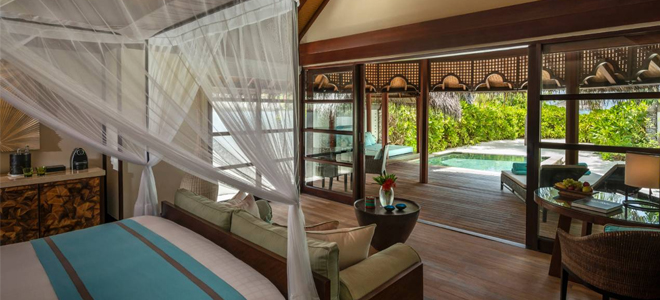 sunset Water Bungalow bedroom