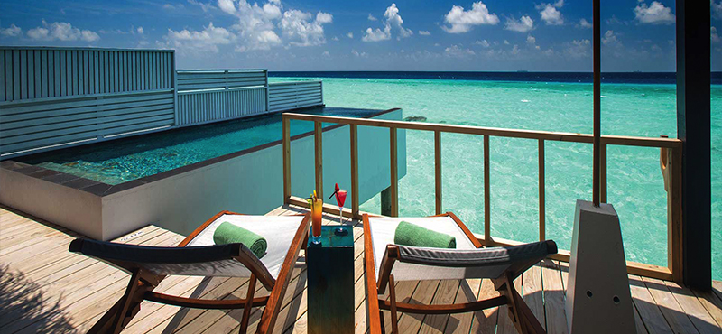 Ozen By Atmosphere At Maadhoo Island Luxury Maldives holiday Packages Wind Villa With Pool Bathroom