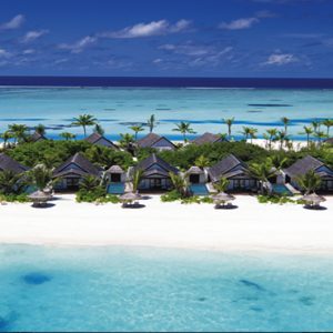 Ozen By Atmosphere At Maadhoo Island Luxury Maldives Honeymoon Packages Aerial View Of Villas