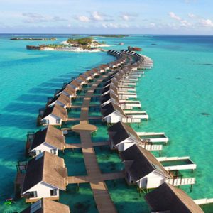 Ozen By Atmosphere At Maadhoo Island Luxury Maldives Honeymoon Packages Aerial View Of Wind Villas And Suites