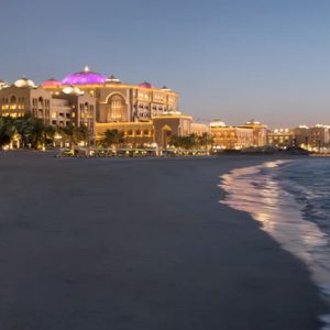 Beach At Dusk Emirates Palace Abu Dhabi Abu Dhabi Holidays