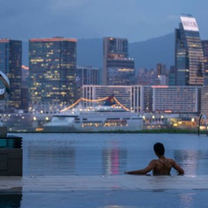 Four Seasons Hong Kong Holiday - pool view at night