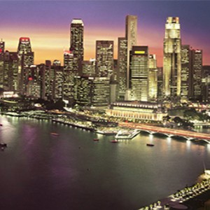 Pan pacific - Singapore holiday - aerial night view