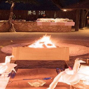 Buffalo Camp Outdoor Dining At Night Kapama Private Game Reserve South Africa Holidays