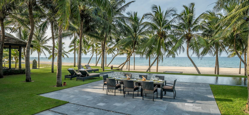 luxury Vietnam holiday Packages Four Seasons Resorts Nam Hai Three Bedroom Beachfront Pool Villa