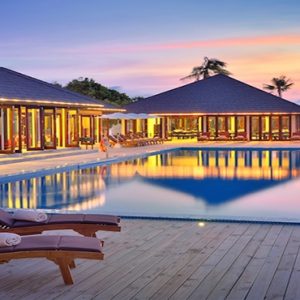 Atmosphere Kanifushi Luxury Maldives Honeymoon Packages Pool At Night1