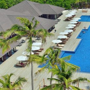 Atmosphere Kanifushi Luxury Maldives Honeymoon Packages Aerial View Of Pool
