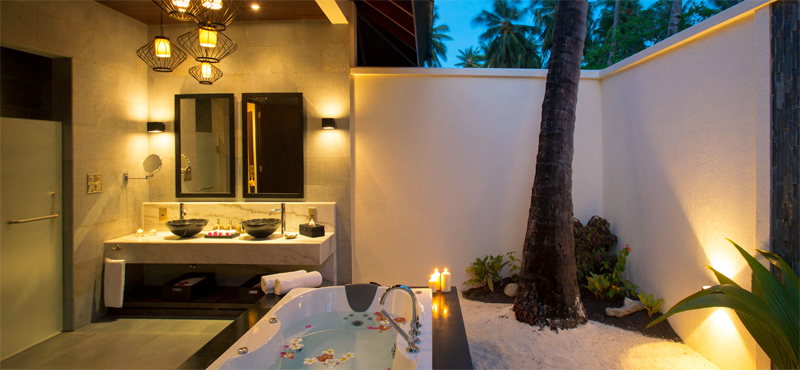 Atmosphere Kanifushi Maldives Luxury Holiday Packages Sunset Family Villa Bathroom