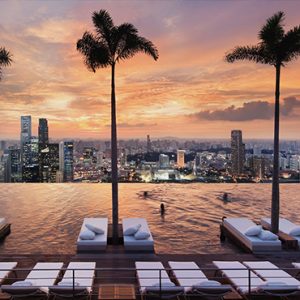 Marina Bay Sands Luxury Sinagpore Holiday Packages Infinity Rooftop Pool At Sunset